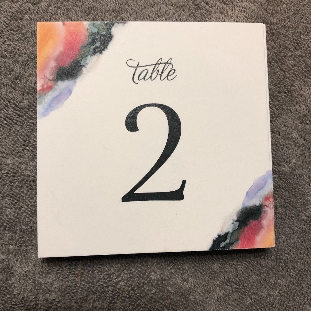 Table numbers for Wedding or other event